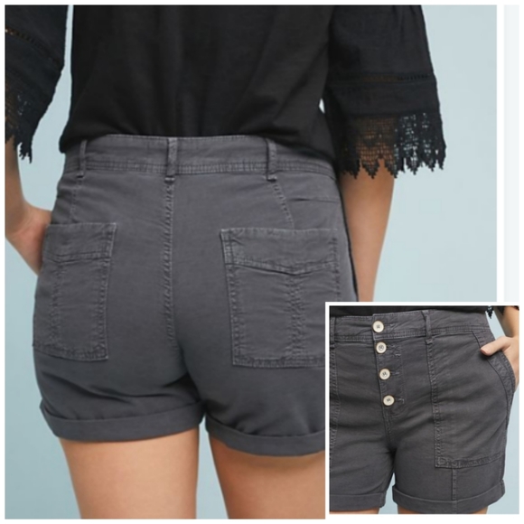 Anthropologie Pants - Anthropologie The Wanderer Shorts Exposed Button Fly High Rise Casual Size 29